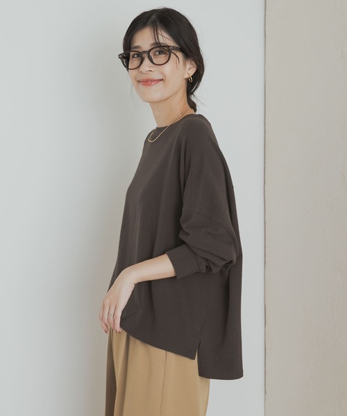 URBAN RESEARCH DOORS(アーバンリサーチドアーズ)の「ネルベア天竺ワイドプルオーバー(Tシャツ/カットソー・レディース・ピンク/ブラウン/グレー・MEDIUM)」の15枚目の写真