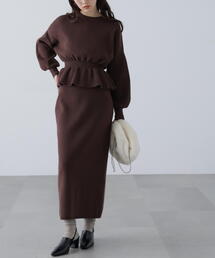 FREE'S MART | ◆ペプラムニットセットアップ(ワンピース)