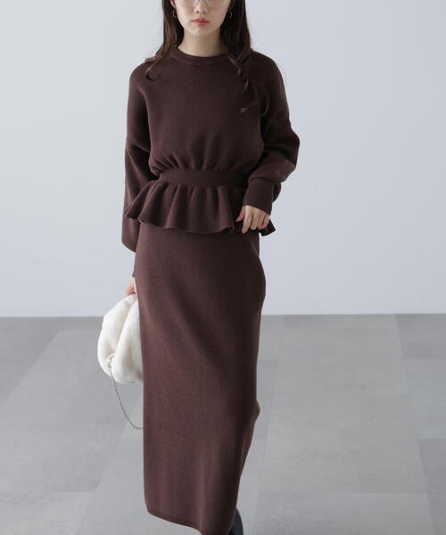 セール】◇ペプラムニットセットアップ（ワンピース）｜FREE'S MART