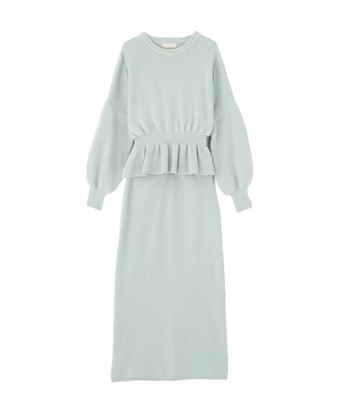 FREE'S MART(フリーズマート)の「◆ペプラムニットセットアップ(ワンピース・レディース・ブラック/グレー/ブルー/ホワイト/ブラウン・SMALL/MEDIUM)」の10枚目の写真