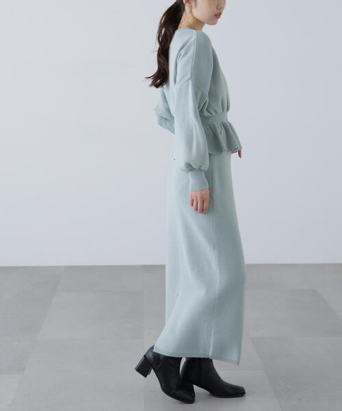 FREE'S MART(フリーズマート)の「◆ペプラムニットセットアップ(ワンピース・レディース・ブラック/グレー/ブルー/ホワイト/ブラウン・SMALL/MEDIUM)」の22枚目の写真