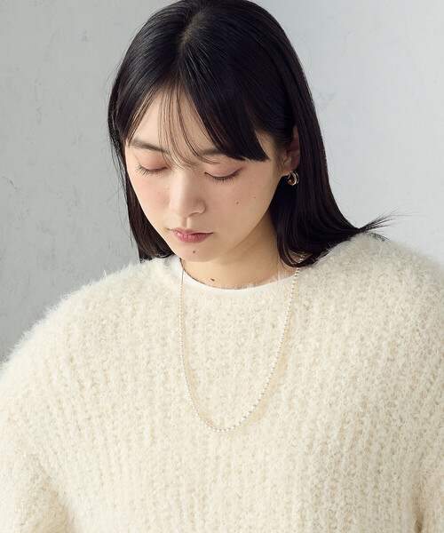 COMME CA ISM(コムサイズム)の「ネップシャギー ボートネック ニット(ニット/セーター・レディース・ブラック系/アイボリー・FREE)」の8枚目の写真