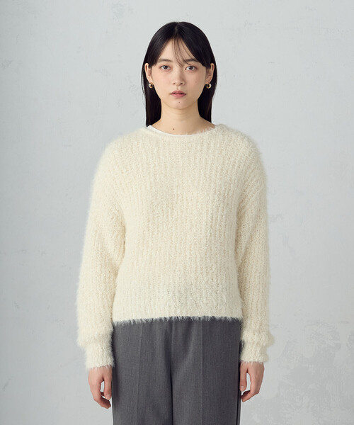 COMME CA ISM(コムサイズム)の「ネップシャギー ボートネック ニット(ニット/セーター・レディース・ブラック系/アイボリー・FREE)」の15枚目の写真