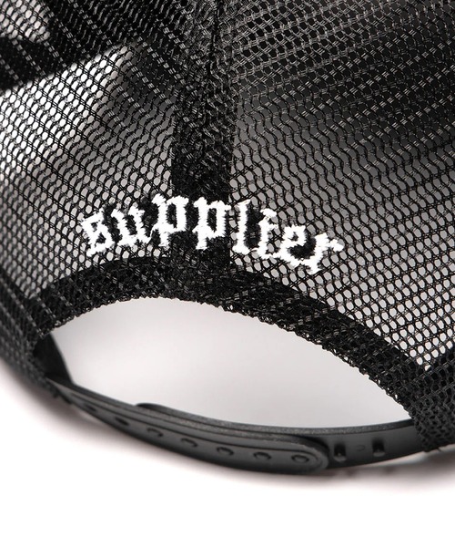 SUPPLIER/サプライヤー Cross Leather Patch Mesh Cap クロスモチーフ