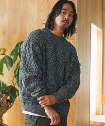 ウォッシャブル ケーブルニット クルーネックプルオーバー / 帯電防止・アンチピリング【THE CRAFT CREW PRODUCTS】