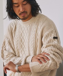 ウォッシャブル ケーブルニット クルーネックプルオーバー / 帯電防止・アンチピリング【THE CRAFT CREW PRODUCTS】