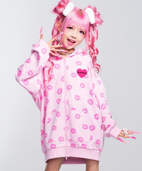 KOGYARU×ANAP 2パターン柄 ビックパーカー【親子お揃い】【キッズお