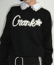 CRANK（クランク）の「アンゴララインフラワーニット_ブラック（ニット/セーター）」