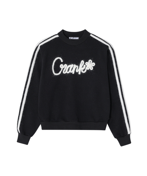 CRANK(クランク)の「アンゴララインフラワーニット_ブラック(ニット/セーター・レディース・その他・FREE)」の3枚目の写真