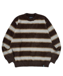 STRIPED KNIT SWEATER (BROWN)