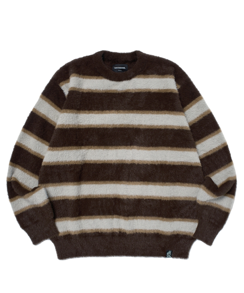 WKNDRS(ウィーキャンドース)の「STRIPED KNIT SWEATER (BROWN)(ニット/セーター・レディース・その他・MEDIUM/LARGE/X-LARGE)」の1枚目の写真