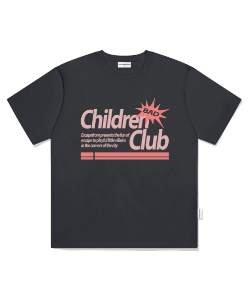ESCAPEFROM(エスケープフロム)の「ベッドチルドレンクラブプリントオーバーサイズ半袖Tシャツチャコール(Tシャツ/カットソー・レディース・その他・SMALL/MEDIUM/LARGE)」の1枚目の写真
