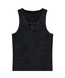 Vintage Washed Slit Sleeveless (Dark Gray)