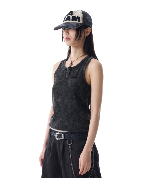 AAKAM(アーカム)の「Vintage Washed Slit Sleeveless (Dark Gray)(Tシャツ/カットソー・レディース・その他・1/2)」の3枚目の写真