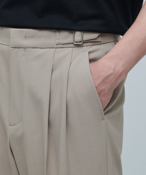 MUSINSA STANDARD（ムシンサスタンダード）の「サイドアジャストツーピンタックワイドスラックス[ライトベージュ]（スラックス・メンズ・その他・40/38/34/32/30/31/33/26/27/28/29）」の6枚目の写真