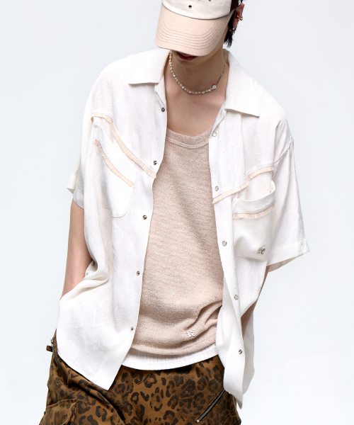 RSSC(アールエスエスシー)の「JACQUARD WESTERN HALF SHIRT - WHITE(シャツ/ブラウス・レディース・その他・1/2)」の1枚目の写真