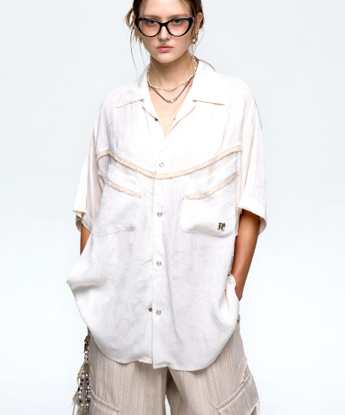 RSSC(アールエスエスシー)の「JACQUARD WESTERN HALF SHIRT - WHITE(シャツ/ブラウス・レディース・その他・1/2)」の4枚目の写真