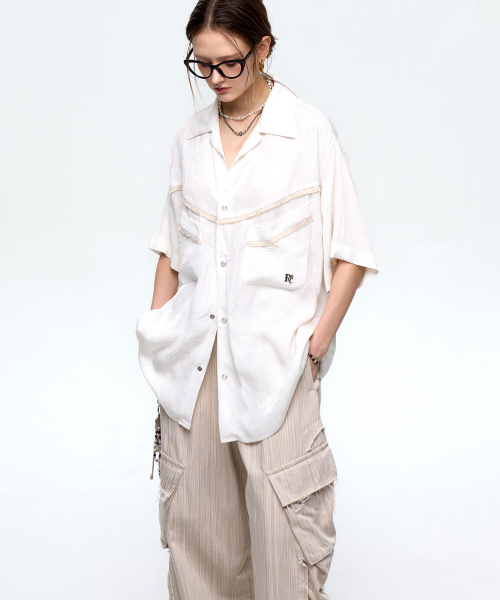 RSSC(アールエスエスシー)の「JACQUARD WESTERN HALF SHIRT - WHITE(シャツ/ブラウス・レディース・その他・1/2)」の5枚目の写真