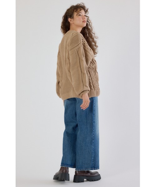 RODEO CROWNS WIDE BOWL（ロデオクラウンズワイドボウル）の「Vネックモールニットトップス（ニット/セーター・レディース・アイボリー/ベージュ/パープル/チャコールグレー・FREE）」の11枚目の写真