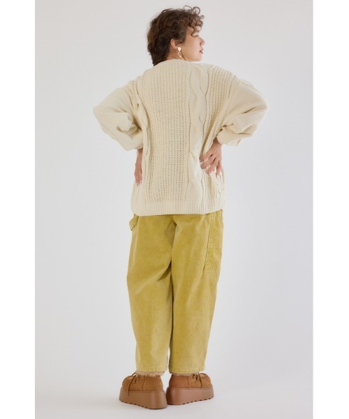 RODEO CROWNS WIDE BOWL（ロデオクラウンズワイドボウル）の「Vネックモールニットトップス（ニット/セーター・レディース・アイボリー/ベージュ/パープル/チャコールグレー・FREE）」の20枚目の写真