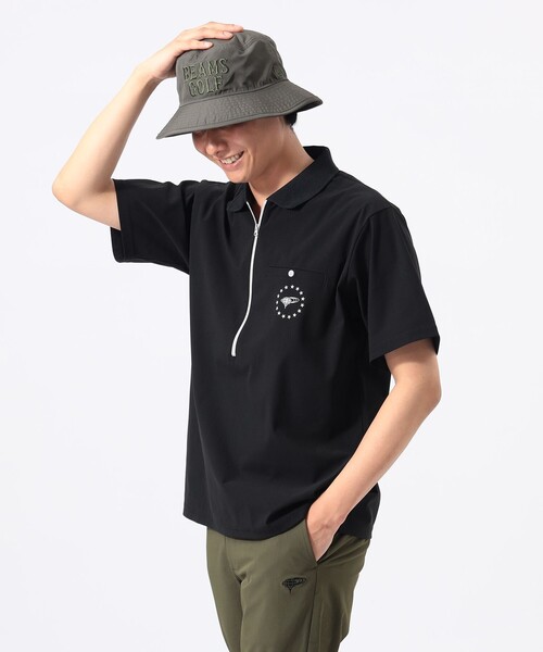 BEAMS GOLF(ビームスゴルフ)の「ORANGE LABEL / ロングハーフジップ シャツ(吸水速乾・UVカット)(ポロシャツ・メンズ・ブラック/ホワイト/チャコールグレー・M/S/L/XL)」の1枚目の写真