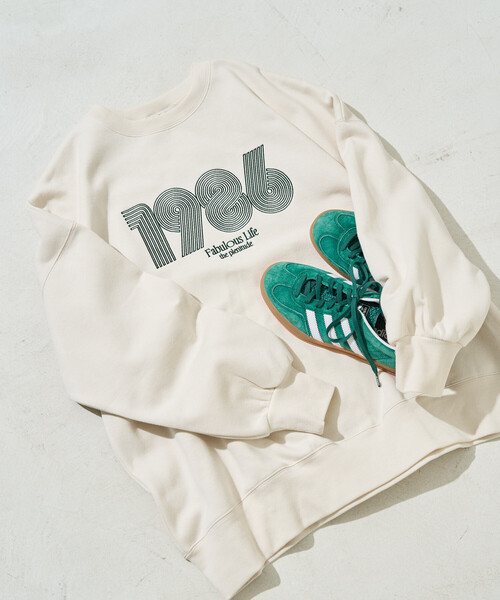 FREAK'S STORE(フリークスストア)の「限定展開 ぐるぐるナンバー ロゴ 刺繍 裏起毛 スウェット(スウェット・レディース・杢グレー/ナチュラル/ブラウン/スミクロ・フリ-)」の5枚目の写真
