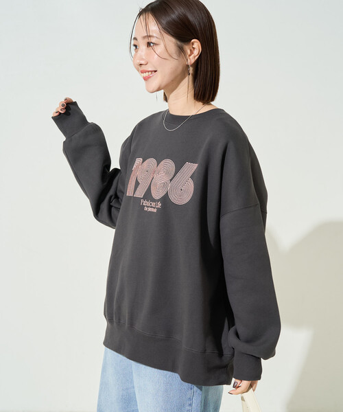 FREAK'S STORE(フリークスストア)の「限定展開 ぐるぐるナンバー ロゴ 刺繍 裏起毛 スウェット(スウェット・レディース・杢グレー/ナチュラル/ブラウン/スミクロ・フリ-)」の14枚目の写真