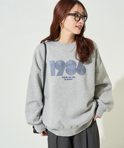 セール】限定展開 ぐるぐるナンバー ロゴ 刺繍 裏起毛 スウェット