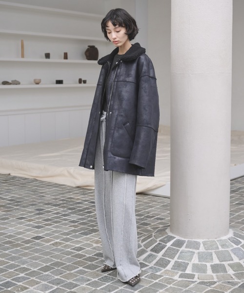 AIC.（エーアイシー）の「4WAYリバーシブルムートンライクコート（ムートンコート・レディース・ブラウン/ライトブラック・FREE）」の20枚目の写真