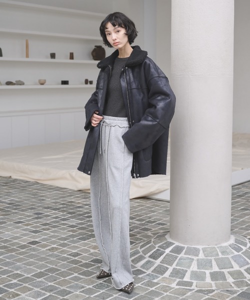 AIC.（エーアイシー）の「4WAYリバーシブルムートンライクコート（ムートンコート・レディース・ブラウン/ライトブラック・FREE）」の22枚目の写真