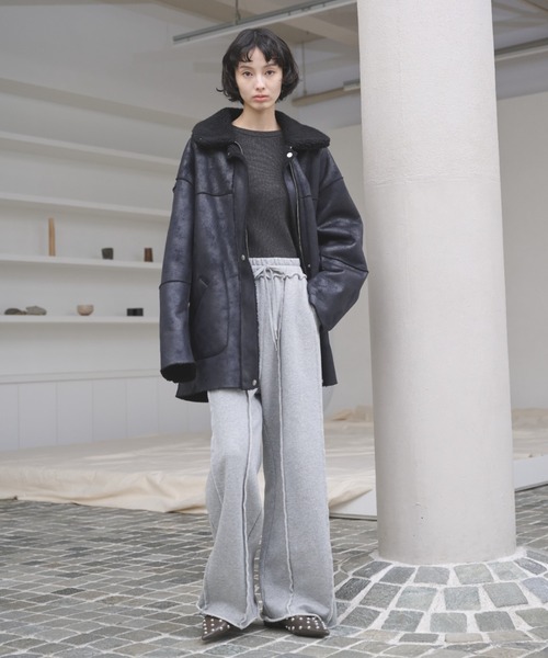 AIC.（エーアイシー）の「4WAYリバーシブルムートンライクコート（ムートンコート・レディース・ブラウン/ライトブラック・FREE）」の18枚目の写真