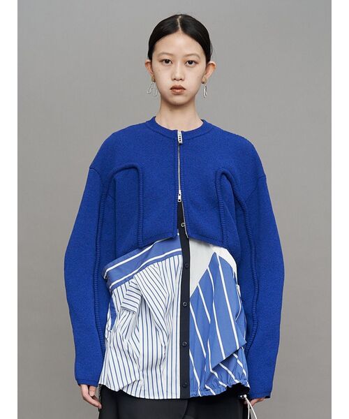 UN3D.（アンスリード）の「CORD LINE SHORT CARDIGAN / コードラインショートカーディガン（カーディガン/ボレロ・レディース・ブラック/グレー/ブルー・FREE）」の7枚目の写真