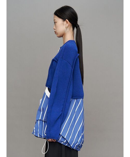 UN3D.（アンスリード）の「CORD LINE SHORT CARDIGAN / コードラインショートカーディガン（カーディガン/ボレロ・レディース・ブラック/グレー/ブルー・FREE）」の8枚目の写真