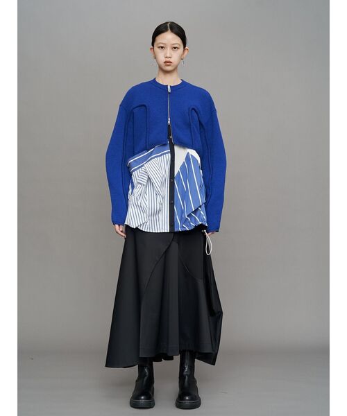 UN3D.（アンスリード）の「CORD LINE SHORT CARDIGAN / コードラインショートカーディガン（カーディガン/ボレロ・レディース・ブラック/グレー/ブルー・FREE）」の10枚目の写真