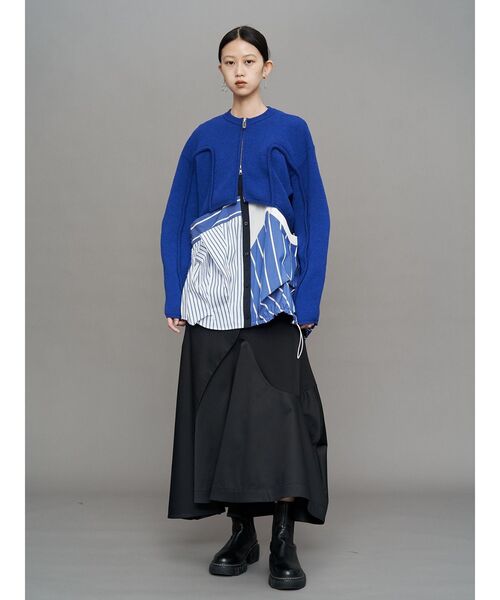 UN3D.（アンスリード）の「CORD LINE SHORT CARDIGAN / コードラインショートカーディガン（カーディガン/ボレロ・レディース・ブラック/グレー/ブルー・FREE）」の13枚目の写真