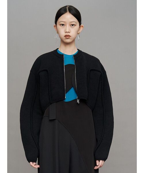 UN3D.（アンスリード）の「CORD LINE SHORT CARDIGAN / コードラインショートカーディガン（カーディガン/ボレロ・レディース・ブラック/グレー/ブルー・FREE）」の14枚目の写真