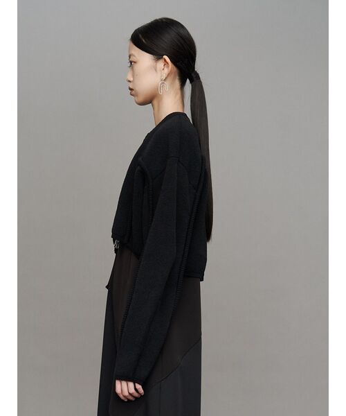 UN3D.（アンスリード）の「CORD LINE SHORT CARDIGAN / コードラインショートカーディガン（カーディガン/ボレロ・レディース・ブラック/グレー/ブルー・FREE）」の15枚目の写真