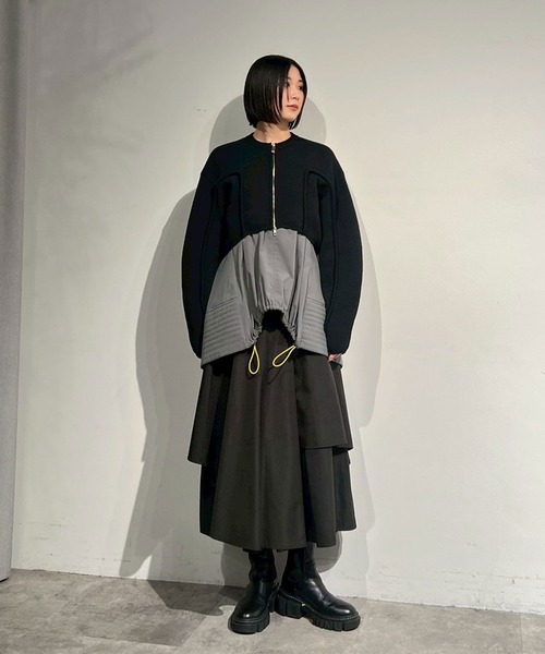 UN3D.（アンスリード）の「CORD LINE SHORT CARDIGAN / コードラインショートカーディガン（カーディガン/ボレロ・レディース・ブラック/グレー/ブルー・FREE）」の6枚目の写真