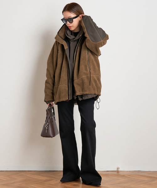 YDOT(ワイドット)の「【YDOT/ワイドット】別注Boa blouson(ブルゾン・レディース・ブラック/ブラウン・FREE)」の6枚目の写真