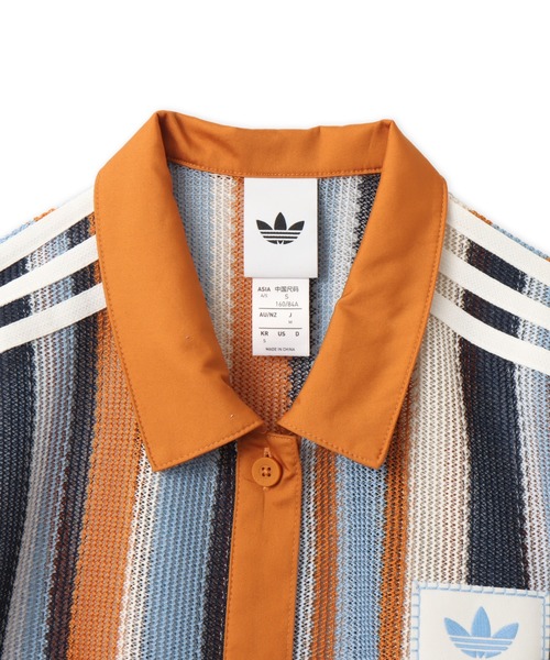 adidas(アディダス)の「adidas SUMMER GLOW STRIPED CROPPED POLO / アディダス サマー グロウ ストライプド クロップ ポロ(ポロシャツ・レディース・マルチ・S/L/M)」の4枚目の写真
