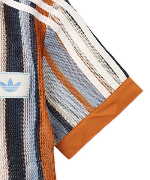 adidas(アディダス)の「adidas SUMMER GLOW STRIPED CROPPED POLO / アディダス サマー グロウ ストライプド クロップ ポロ(ポロシャツ・レディース・マルチ・S/L/M)」の6枚目の写真