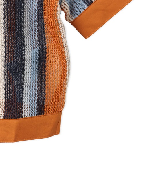 adidas(アディダス)の「adidas SUMMER GLOW STRIPED CROPPED POLO / アディダス サマー グロウ ストライプド クロップ ポロ(ポロシャツ・レディース・マルチ・S/L/M)」の7枚目の写真