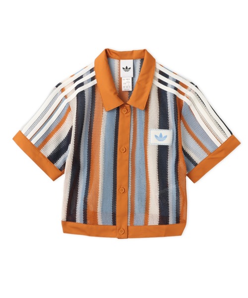adidas(アディダス)の「adidas SUMMER GLOW STRIPED CROPPED POLO / アディダス サマー グロウ ストライプド クロップ ポロ(ポロシャツ・レディース・マルチ・S/L/M)」の5枚目の写真