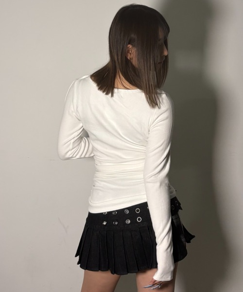 .KOM(ドットコム)の「A'GEM/9 × .kom 『.KOMZ/ドットケーオーエムゼット』 デザインロングスリーブ(Tシャツ/カットソー・レディース・ブラック/ホワイト/ブラウン・FREE)」の20枚目の写真