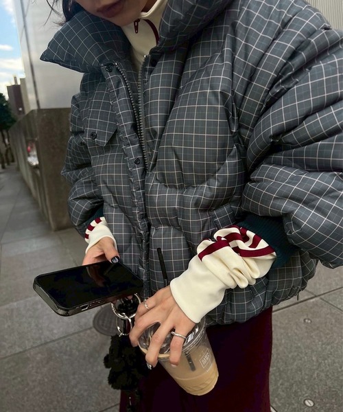 NANGA × Ameri 2WAY WAVE CHECK DOWN COAT（ダウンジャケット/コート