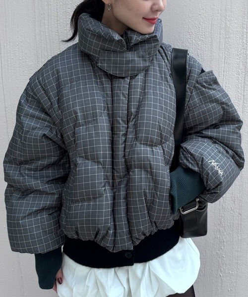 NANGA × Ameri 2WAY WAVE CHECK DOWN COAT（ダウンジャケット/コート