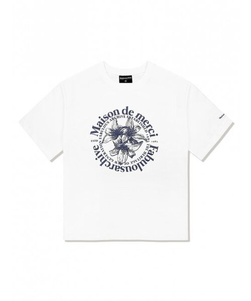 FABULOUS ARCHIVE(ファビュラスアーカイブ)の「ウィメンズ リリス エンボ クロップTシャツ ホワイトネイビー(FCC2TS387W)(Tシャツ/カットソー・レディース・ホワイト・SMALL/MEDIUM)」の3枚目の写真