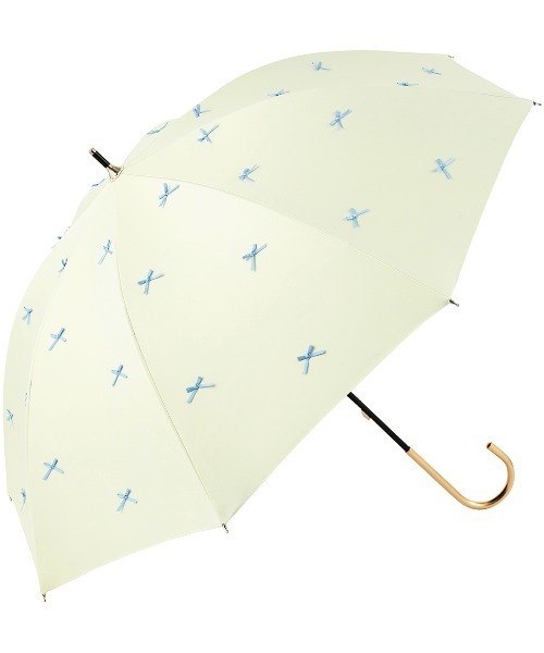 MILLION CARATS（ミリオンカラッツ）の「《because》上品に散りばめた立体リボンモチーフの晴雨兼用軽量アンブレラ 約290g [UVカット・UPF50+・完全遮光・遮熱]（長傘・レディース・グレー/オフホワイト/サックスブルー・FREE）」の12枚目の写真