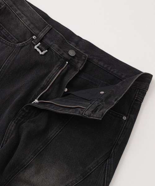 SUPPLIER(サプライヤー)の「SUPPLIER / サプライヤー Cross Leather Patch Baggy Denim(デニムパンツ・メンズ・ブルー/ブラック・LARGE/MEDIUM)」の3枚目の写真