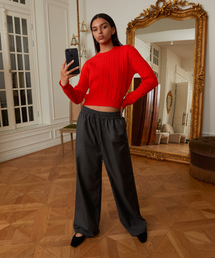 [ALL-SEASON] BANDING LOOSE WIDE SLACKS_CHARCOAL